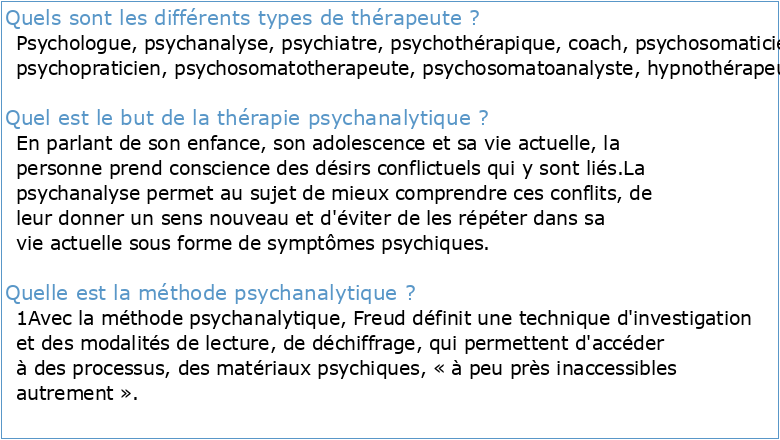 Thérapies psychanalytiques