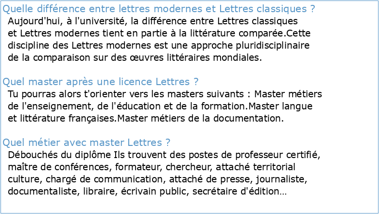 Master parcours Lettres classiques
