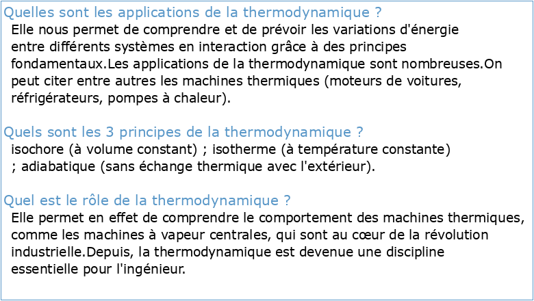 Thermodynamique et applications biologiques