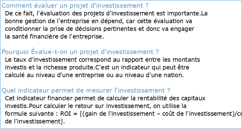 Evaluation d'un projet d'investissement Cas pratique : CEVITAL