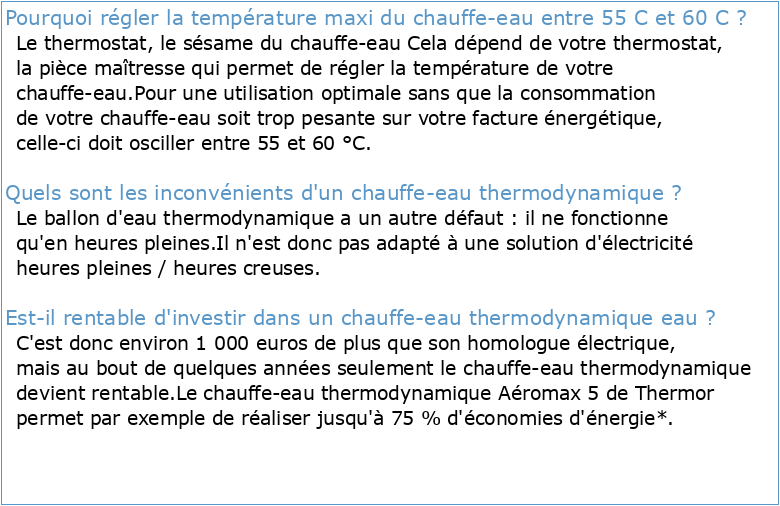 Chauffe-Eau Thermodynamique (CET)