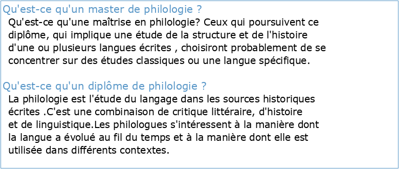 Master Mention : Littérature Philologie et Linguistique