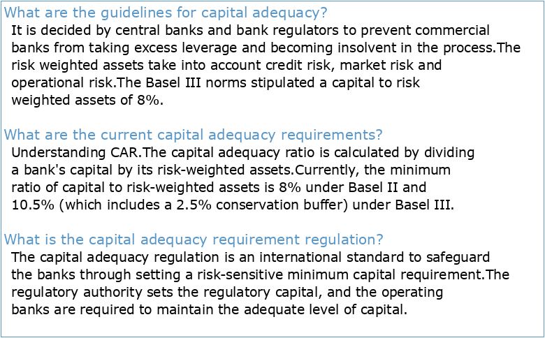 Capital Adequacy Requirements Draft Guideline