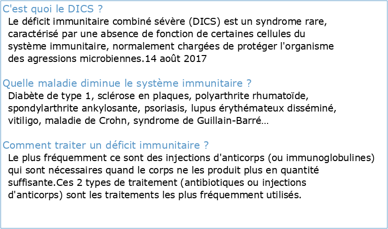 déficit immunitaire combiné sévère (DICS)