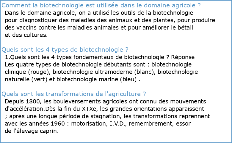 Biotechnologie agricole et transformation de l'agriculture ouest
