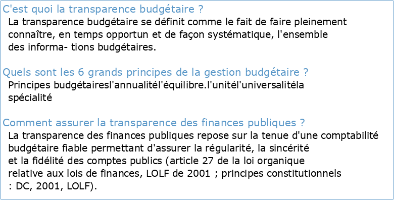 Transparence budgétaire : Les meilleures pratiques de l'OCDE
