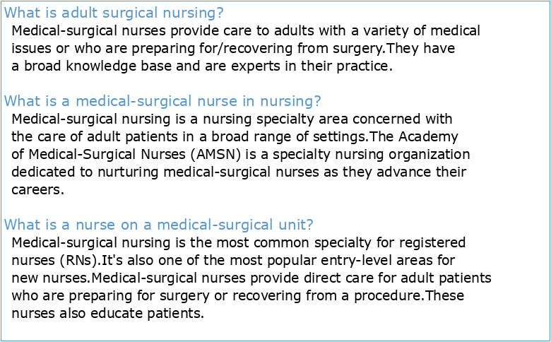 rn adult medical surgical nursing