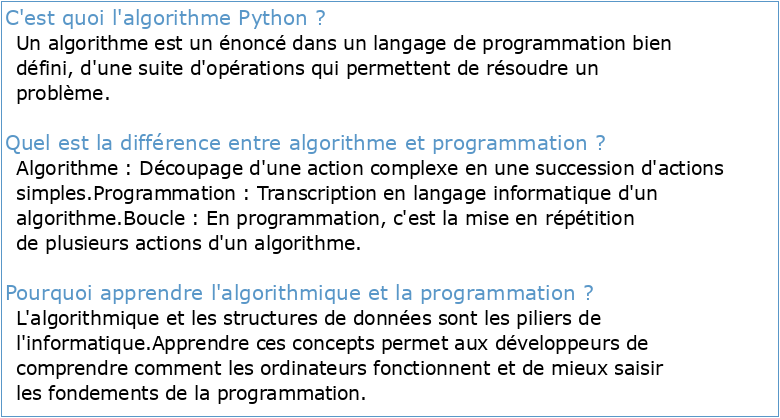 Introduction à l'algorithmique et à la programmation en Python
