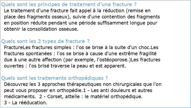 Principes de traitement des fractures à MSFF