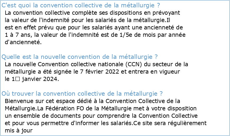 Convention collective nationale de la métallurgie
