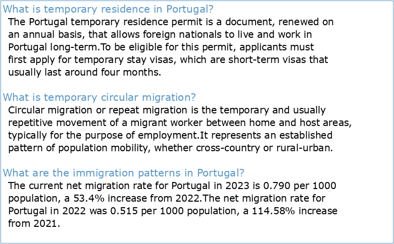 Temporary and Circular Migration in Portugal