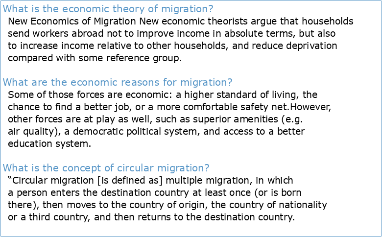 The Economics of Circular Migration