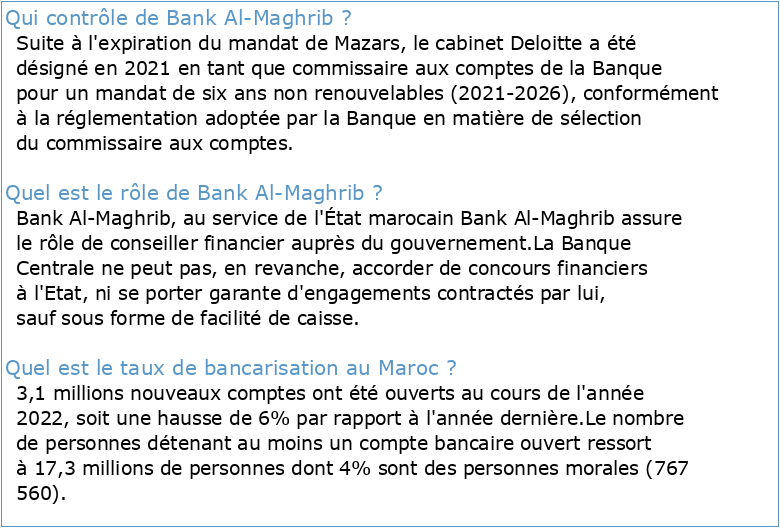 Rapport annuel de Bank Al-Maghrib