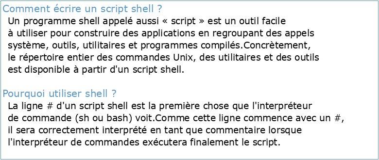 Chapitre 7: Scripts shell  INF1070