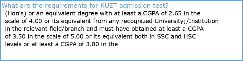 Combined Admission Test of CUET KUET and RUET Session