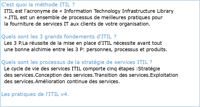Méthode d'amélioration des services de TI basée sur ITIL dans les