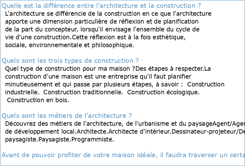 architecture et construction