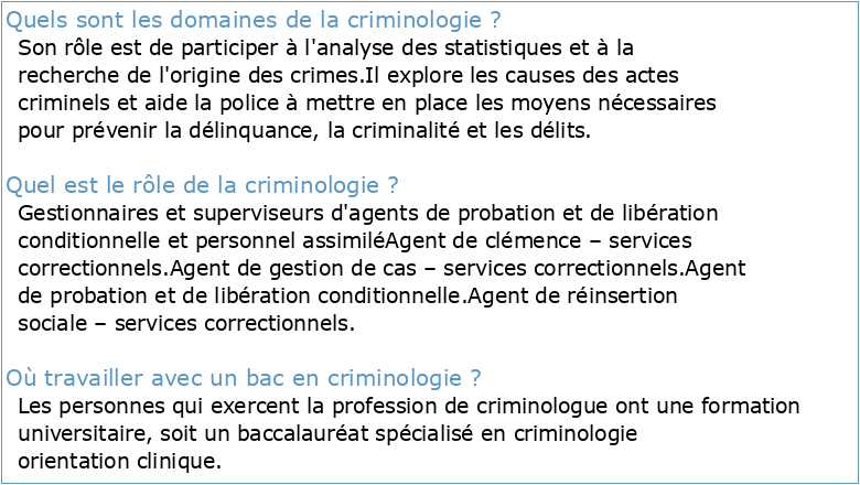 Criminologie (CRM)