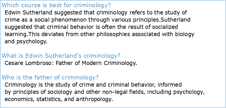 CRIMINOLOGY (CRM)