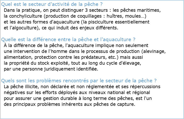 Le secteur marocain des pêches et de l'aquaculture