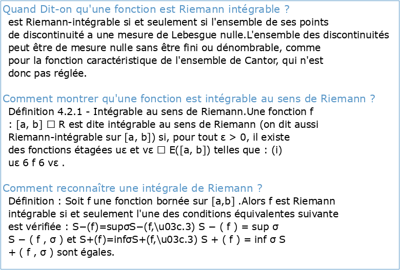 Probabilités via l'Intégrale de Riemann
