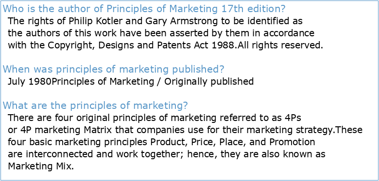 Principles of Marketing 17th GLOBAL Edition