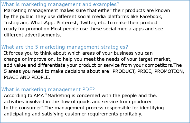 Marketing Management : Text and Cases