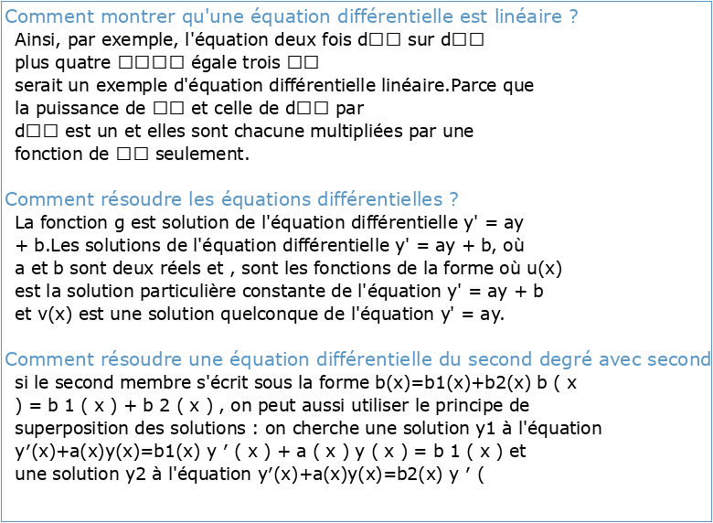 Résolution des équations différentielles linéaires du second ordre `a