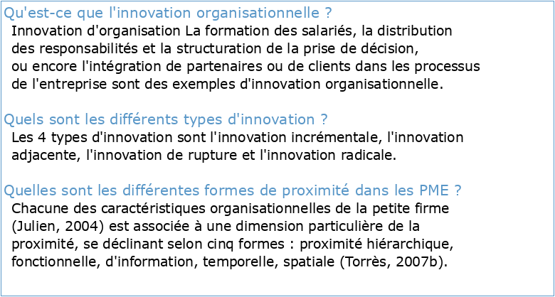des modes d'innovation organisationnelle en PME