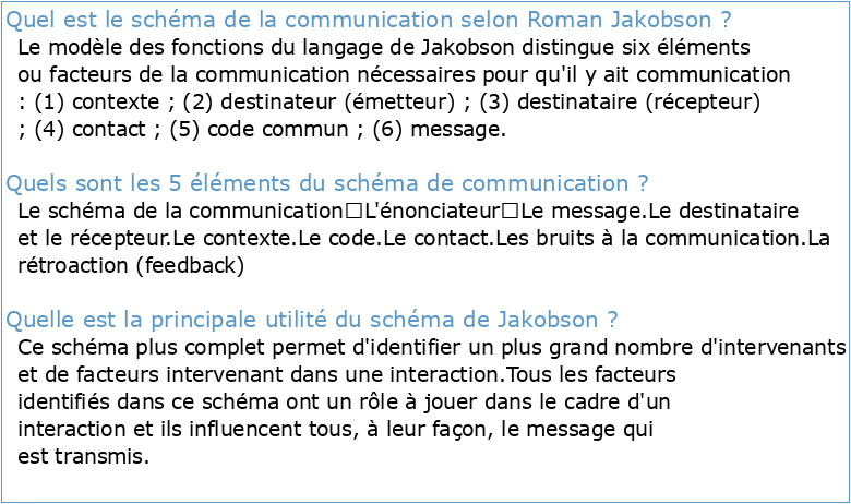 Cours 4 : Le schéma de la communication de Jakobson