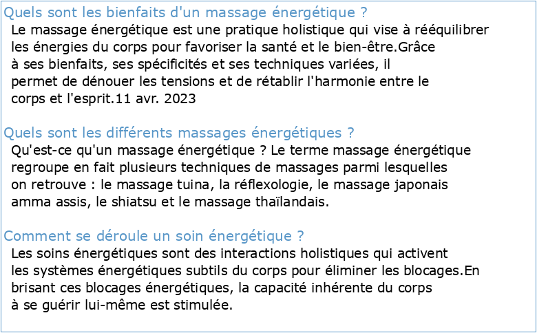 Massage énergétique