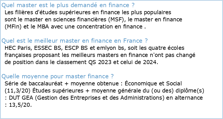 MASTER 2 BF (Banque Finance)