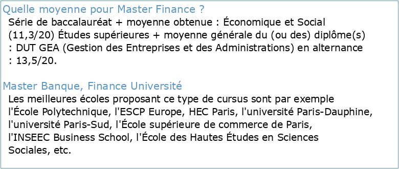 Evaluation du master Banque-finance de l'Université Paris 1