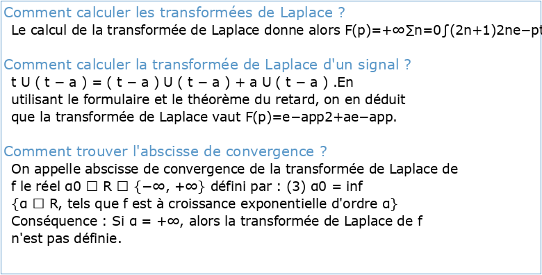 Table de transformées de Laplace f (t) F(s) P1 1 ou u(t) 1 s P2 t