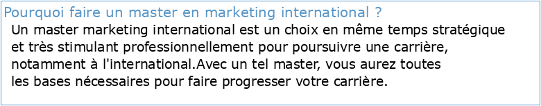 Master Affaires Internationales Trilingues Marketing