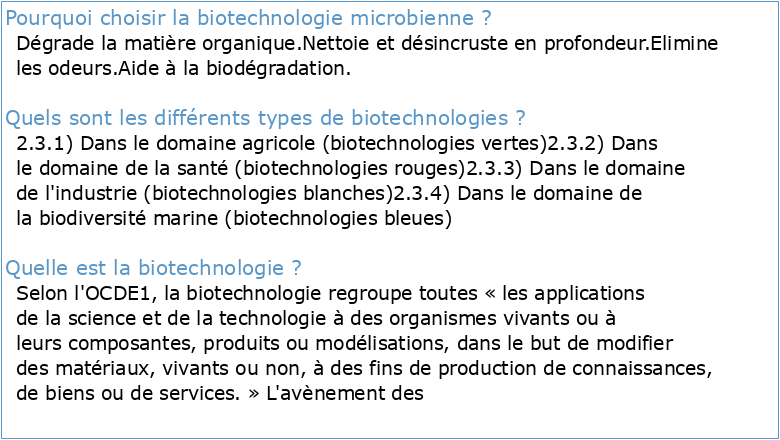 Biotechnologie Microbienne