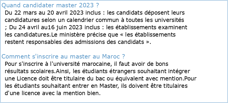 planning concours Masters 2023