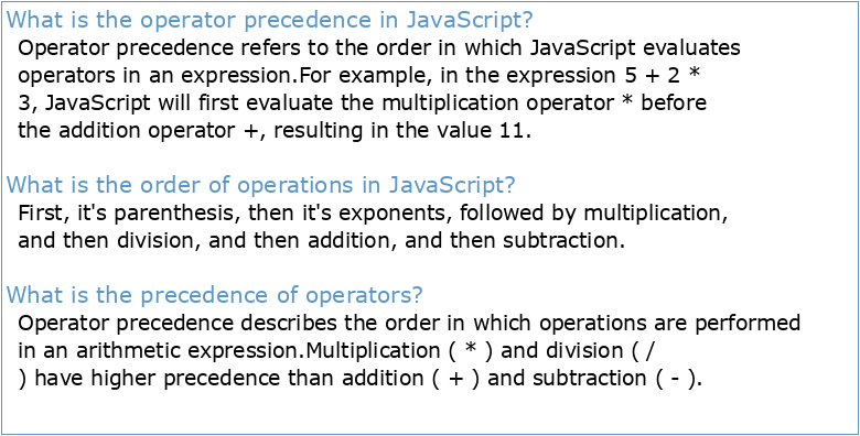 Javascript Operator Precedence