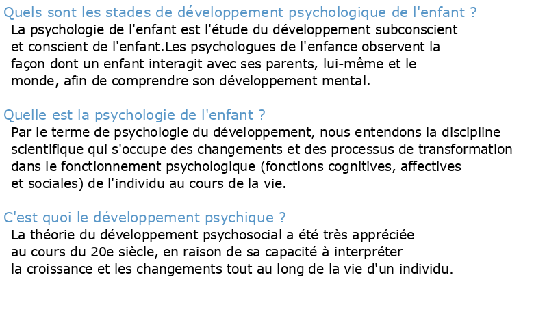 RLPE 318 Le développement psychologique de l’enfant