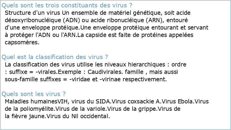 CHAPITRE III : LES VIRUS