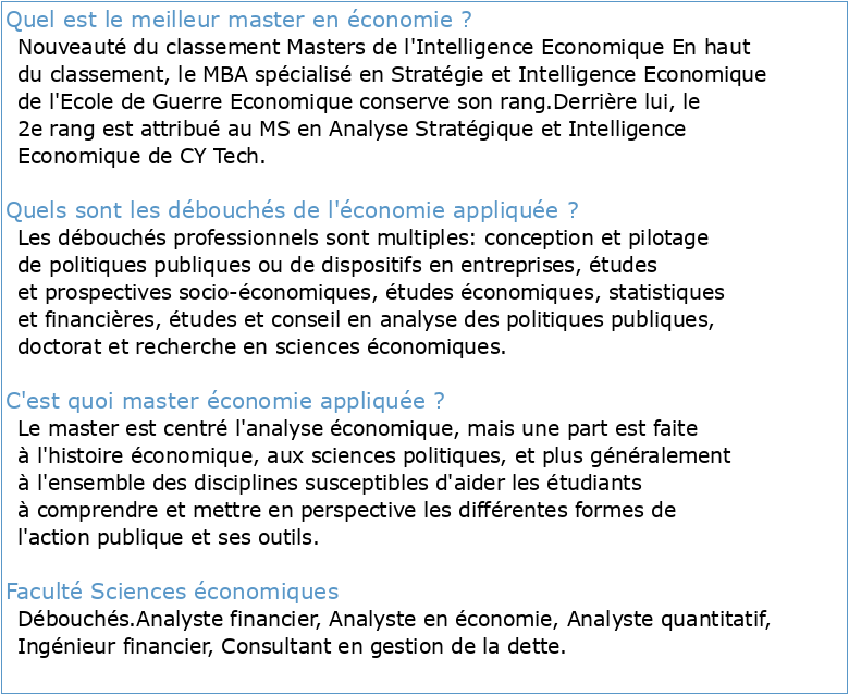 Evaluation du master Economie appliquée de l'Université de Poitiers