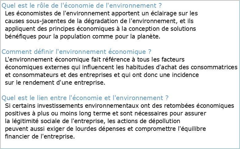 A Conomie De L Environnement Full PDF