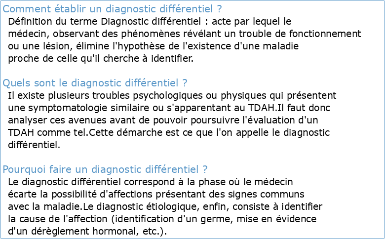 La méthodologie du diagnostic différentiel