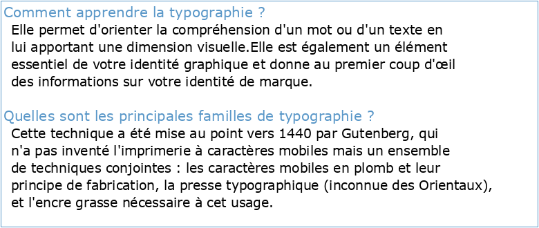 EXERCICES : cours de TYPOGRAPHIE