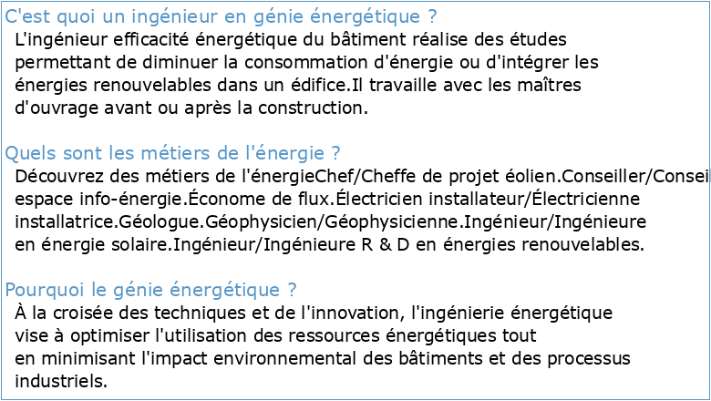 Génie Energétique et Environnement (GEE)