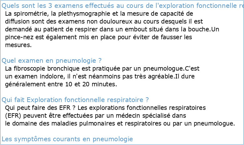 Explorations en pneumologie Partie 01