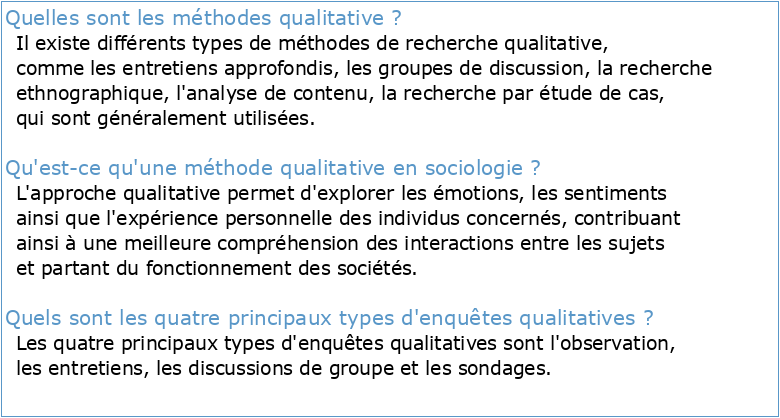 Méthodes qualitatives en sciences sociales