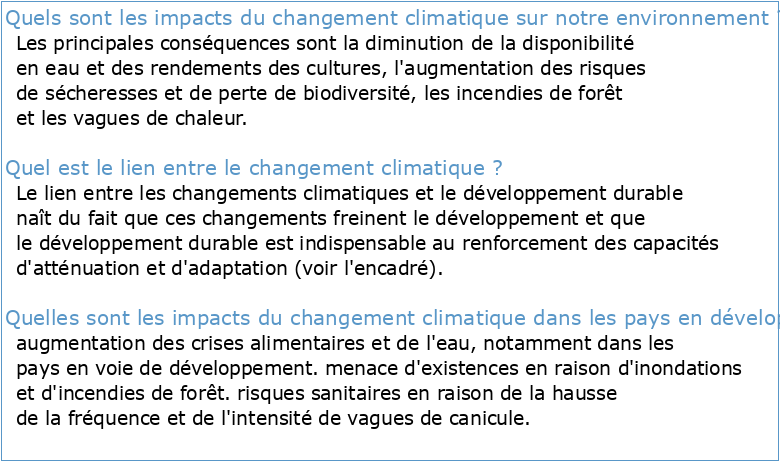 Ingénierie Environnementale Changement Climatique et