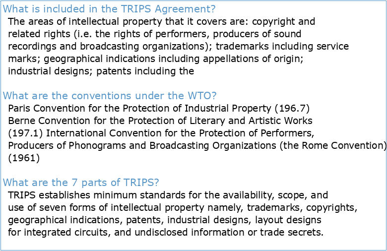 The TRIPS Agreement and the Conventions referred to in it