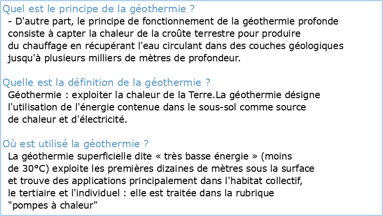La géothermie
